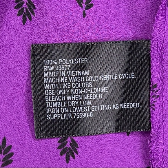 SMALL WORTHINGTON PURPLE SLEEVELESS BLOUSE FLOWY RUFFLE HALTER - Picture 12 of 12